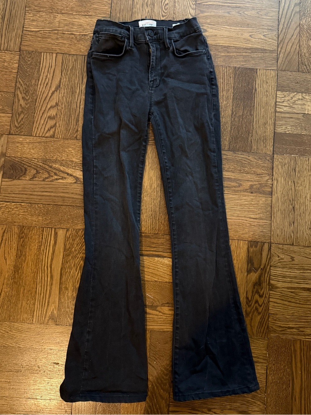 FRAME Women’s High-Rise Black Flare Jeans